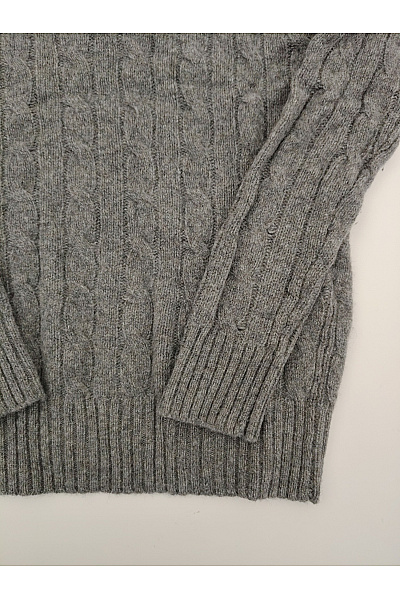 Ralph Lauren Šedý vlněný pulovr s copánkovým vzorem Vel. US XS | Ralph Lauren | obrázek 3