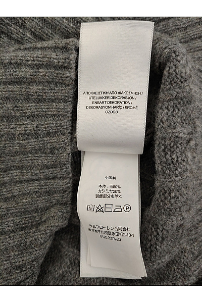 Ralph Lauren Šedý vlněný pulovr s copánkovým vzorem Vel. US XS | Ralph Lauren | obrázek 6