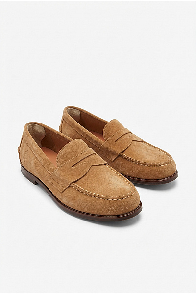 Ralph Lauren Pánské Hnědé Semišové Mokasíny Nazouvací Vycházkové Elegantní Velikost 41