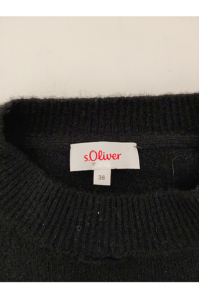 S.OLIVER Černý vlněný pulovr s balonovými rukávy Vel. DE 38 | s.OLIVER | obrázek 5