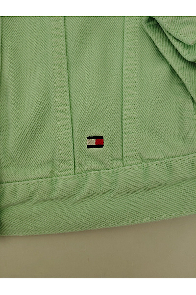 TOMMY HILFIGER Zelená bavlněná džínová bunda oversize jarní Velikost L | TOMMY HILFIGER | obrázek 5