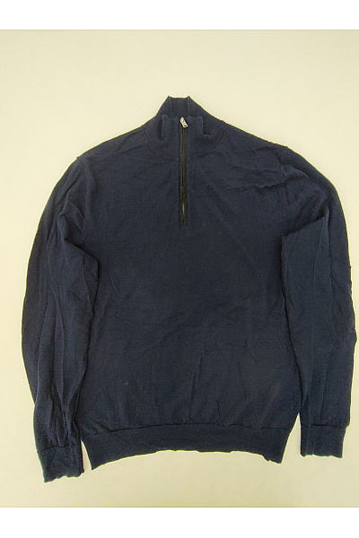 HACKETT Pánský modrý merino pulovr se stojáčkem na zip Vel. M | HACKETT | obrázek 2