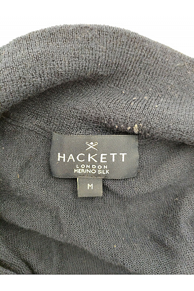 HACKETT Pánský modrý merino pulovr se stojáčkem na zip Vel. M | HACKETT | obrázek 6