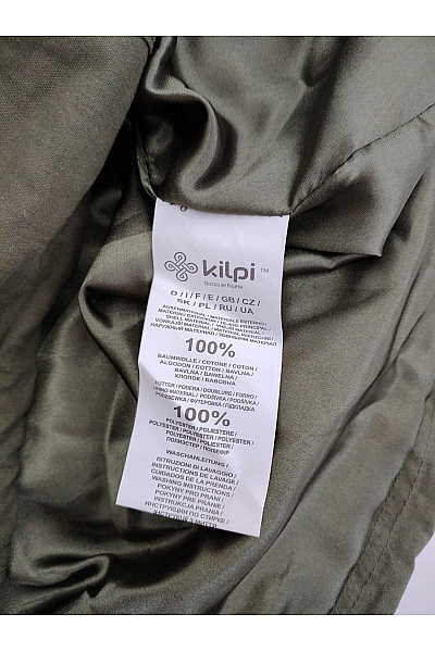 Kilpi Dámská bavlněná parka khaki s kapucí Vel. EU 36 | kilpi | obrázek 6