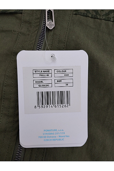 Kilpi Dámská bavlněná parka khaki s kapucí Vel. EU 36 | kilpi | obrázek 8