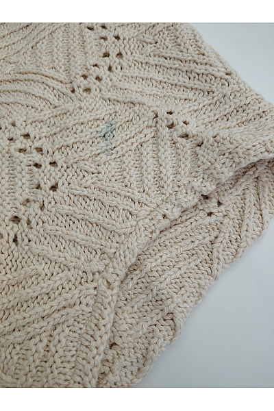 VERO MODA Béžový bavlněný ažurový crop pulovr Velikost EU M | VERO MODA | obrázek 6