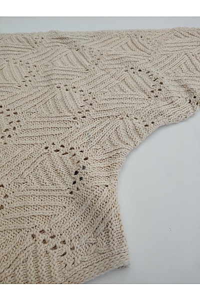 VERO MODA Béžový bavlněný ažurový crop pulovr Velikost EU M | VERO MODA | obrázek 9