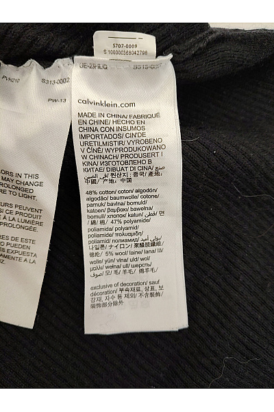 Calvin Klein Černý dámský pletený pulovr s límečkem a žebrovanou texturou Velikost L | Calvin Klein | obrázek 4