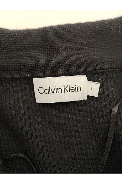Calvin Klein Černý dámský pletený pulovr s límečkem a žebrovanou texturou Velikost L | Calvin Klein | obrázek 5