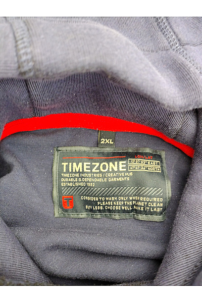 TIMEZONE Modrá bavlněná pánská mikina s kapucí a nápisem Vel. 2XL | TIMEZONE | obrázek 6