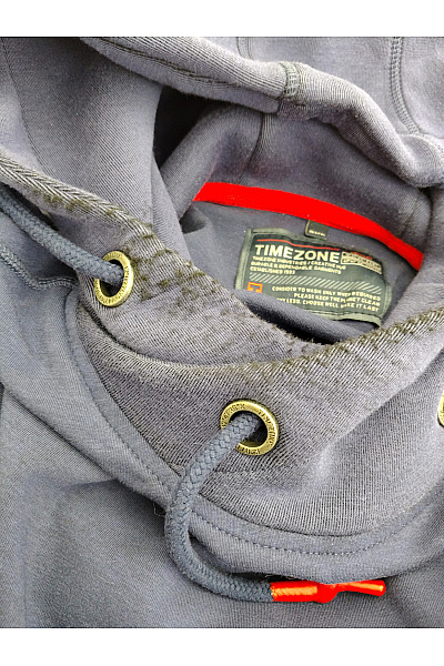 TIMEZONE Modrá bavlněná pánská mikina s kapucí a nápisem Vel. 2XL | TIMEZONE | obrázek 7