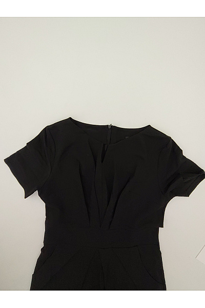Černé pouzdrové elegantní společenské šaty s krátkým rukávem Velikost L | Unimoda | obrázek 4