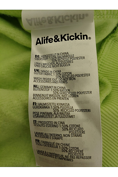 Alife and kickin Dámská zelená mikina s kapucí a klokaní kapsou Vel. L | alife and kickin | obrázek 8