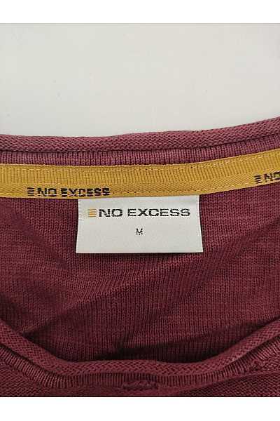 NO EXCESS Pánský bavlněný pulovr vínový basic Velikost M | NO EXCESS | obrázek 5