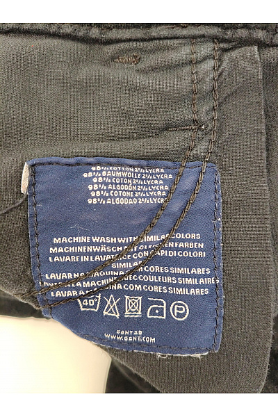 GANT Černé manšestrové bavlněné kalhoty rovné Vel. W31/L34 | GANT | obrázek 6