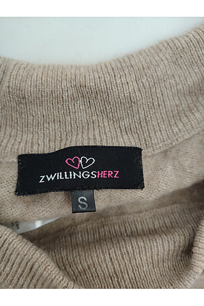 Zwillingsherz Béžové kašmírové úpletové široké kalhoty s kapsami Velikost S | Zwillingsherz | obrázek 4