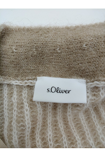 S.OLIVER Béžový pletený žebrovaný kardigan do véčka na knoflíky Vel. DE 36 | s.OLIVER | obrázek 5