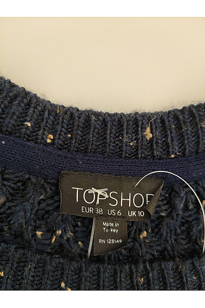 Topshop Dámský tmavě modrý pletený pulovr s dlouhým rukávem Velikost EU 38 | Topshop | obrázek 7