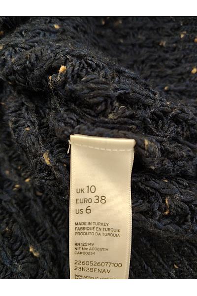 Topshop Dámský tmavě modrý pletený pulovr s dlouhým rukávem Velikost EU 38 | Topshop | obrázek 8