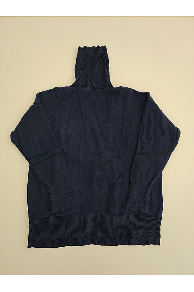 Dámský modrý pletený rolák oversized Vel. XL | Unimoda | obrázek 2