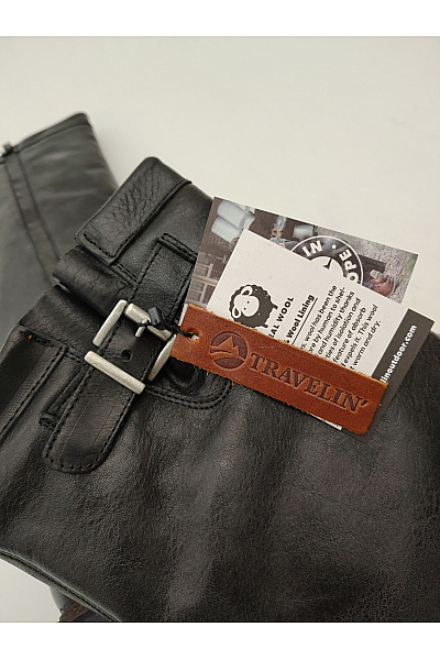 TRAVELIN Dámské černé kozačky na zip s přezkou podzimní zimní Velikost EU 37 | TRAVELIN | obrázek 9