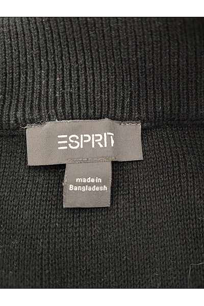 Esprit Pánský černý bavlněný pletený svetr na zip se stojáčkem Velikost DE M | Esprit | obrázek 6