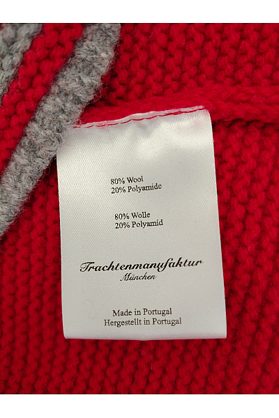 Trachtenmanufaktur Červený vlněný propínací kardigan na knoflíky Vel. DE 54 | Trachtenmanufaktur | obrázek 5