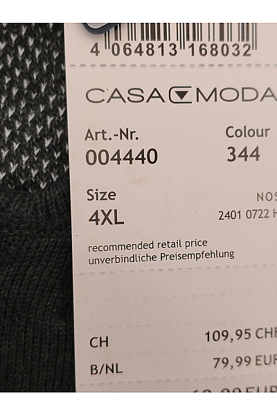 CASA MODA Pánský černý pletený kardigan na zip se stojáčkem Vel. EU 4XL | CASA MODA | obrázek 9