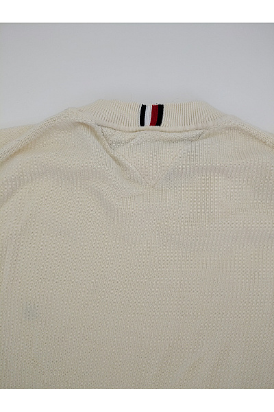 TOMMY HILFIGER Béžový pletený bavlněný pulovr basic Vel. XXL | TOMMY HILFIGER | obrázek 9