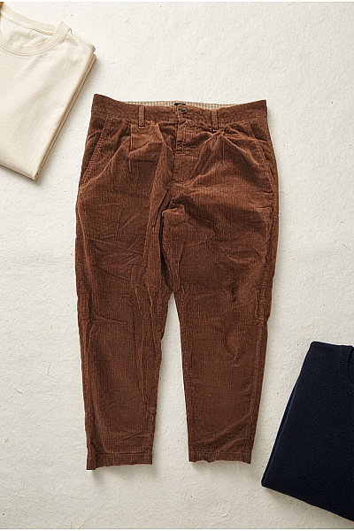 Hugo Boss Pánské Hnědé Manšestrové Kalhoty Chino Bavlněné Vel. IT 33/30
