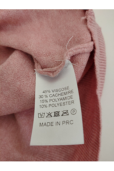 Soft cashmere Dámský růžový propínací kardigan do véčka Vel. M | soft cashmere | obrázek 7
