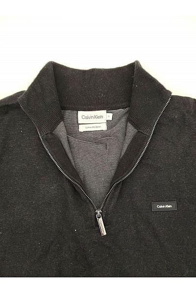 Calvin Klein Černý bavlněný pulovr se stojáčkem na zip Velikost S | Calvin Klein | obrázek 5