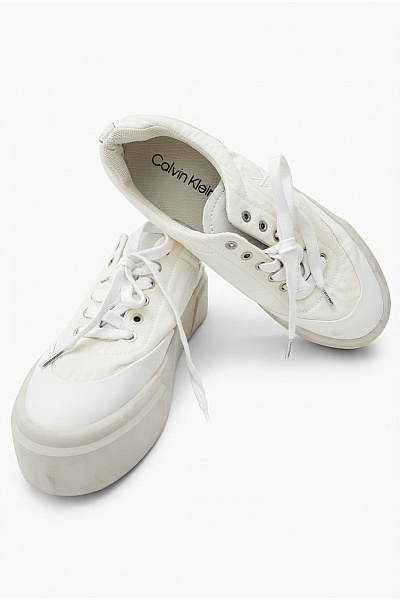 Calvin Klein Tenisky Jeans Vulc Flatform Low CV MG Bílé Vel. EU 39