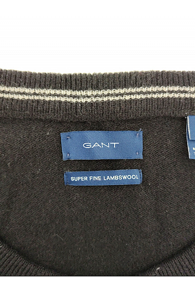 GANT Černý pletený basic pulovr s dlouhým rukávem Velikost XL | GANT | obrázek 5