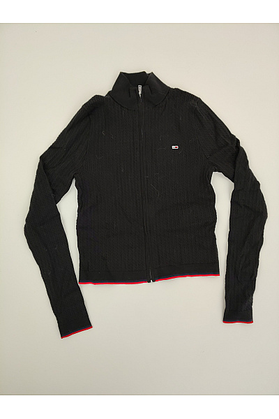 Loft Jeans Černá chlapecká bavlněná mikina na zip s pleteným vzorem Velikost M | Loft Jeans | obrázek 2