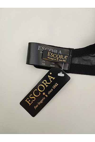 ESCORA Černá krajková kosticová podprsenka s ozdobnými pásky Vel. EU 85B | ESCORA | obrázek 8