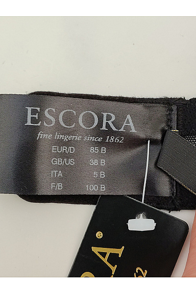 ESCORA Černá krajková kosticová podprsenka s ozdobnými pásky Vel. EU 85B | ESCORA | obrázek 9