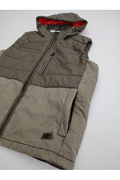 Camel active Pánská khaki prošívaná zateplená vesta s kapucí Vel. DE 56 | camel active | obrázek 3