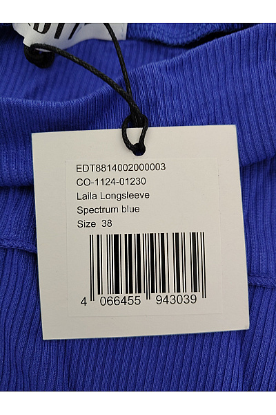 Modré dámské tričko s dlouhým rukávem a kulatým výstřihem basic Velikost EU 38 | Unimoda | obrázek 5