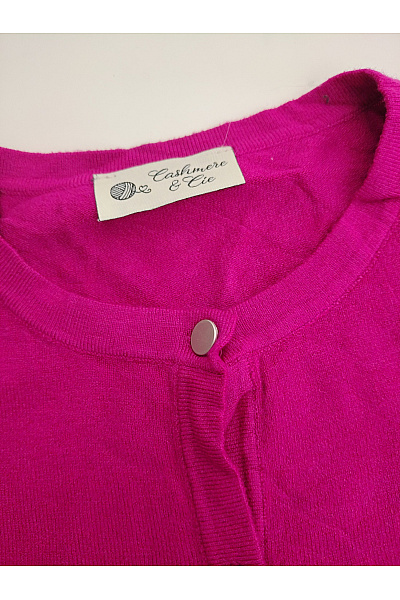 Cashmere Růžový dámský propínací kardigan na knoflíky Velikost M | Cashmere | obrázek 4