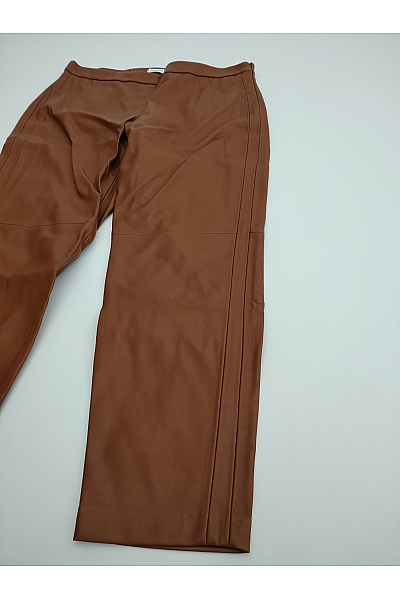GERRY WEBER Hnědé koženkové kalhoty s vysokým pasem Velikost 44 | GERRY WEBER | obrázek 3