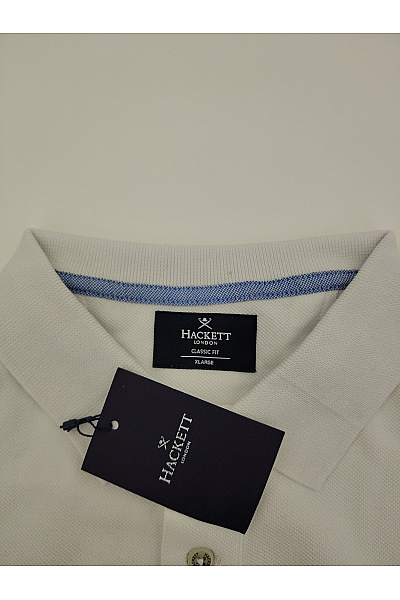HACKETT Béžové bavlněné pánské polo tričko s krátkým rukávem a výšivkou Vel. XL | HACKETT | obrázek 4