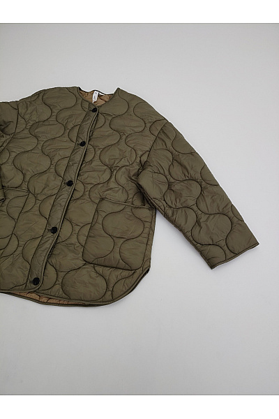 MANGO Dámská khaki prošívaná přechodová bunda oversize Velikost EU XL | MANGO | obrázek 3