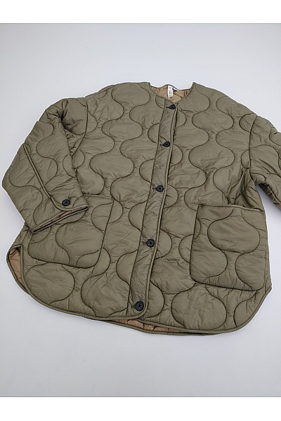 MANGO Dámská khaki prošívaná přechodová bunda oversize Velikost EU XL | MANGO | obrázek 4
