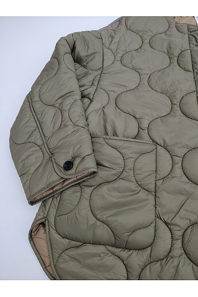 MANGO Dámská khaki prošívaná přechodová bunda oversize Velikost EU XL | MANGO | obrázek 5
