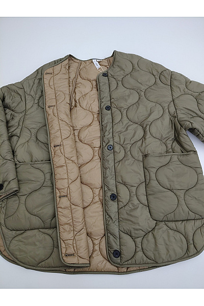 MANGO Dámská khaki prošívaná přechodová bunda oversize Velikost EU XL | MANGO | obrázek 6