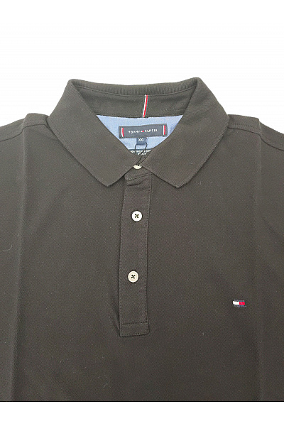 TOMMY HILFIGER Pánské černé bavlněné polo tričko s krátkým rukávem basic | TOMMY HILFIGER | obrázek 5