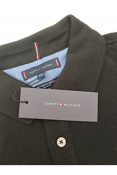 TOMMY HILFIGER Pánské černé bavlněné polo tričko s krátkým rukávem basic | TOMMY HILFIGER | obrázek 6