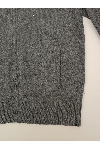 Šedý vlněný pánský svetr na zip se stojáčkem Velikost M | Unimoda | obrázek 3
