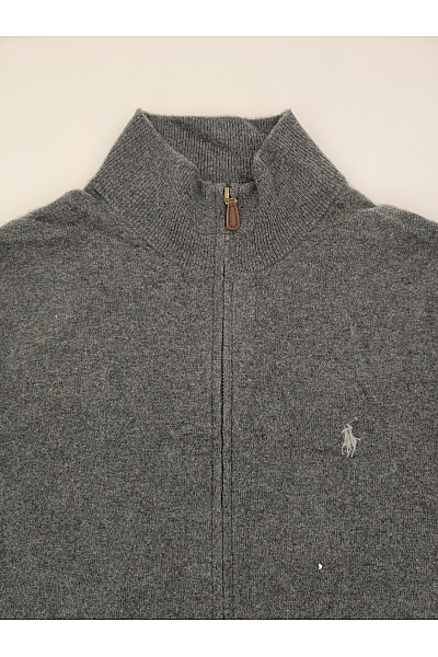 Šedý vlněný pánský svetr na zip se stojáčkem Velikost M | Unimoda | obrázek 5